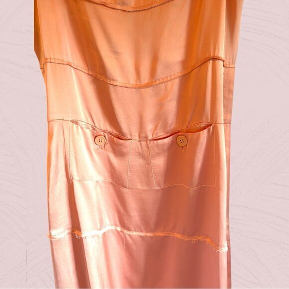 Carven satin midi dress peachy pink - Picture 6 of 16